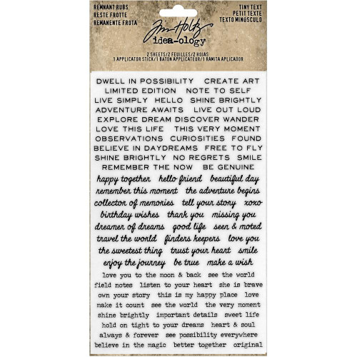 Tim Holtz Idea-Ology Remnant Rubs Rub-Ons - Tiny Text TH93695