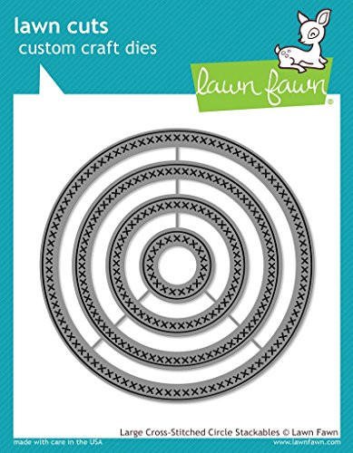 Lawn Cuts Custom Craft Stackables Dies  - LF1180 Large Cross Stitched Circle