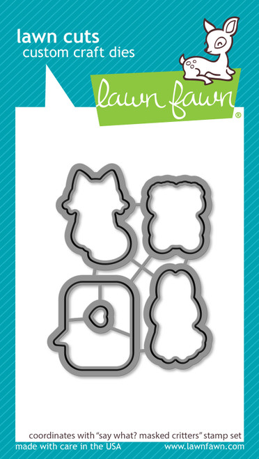Lawn Fawn Craft Dies LF2561 say what? masked critters - lawn cuts