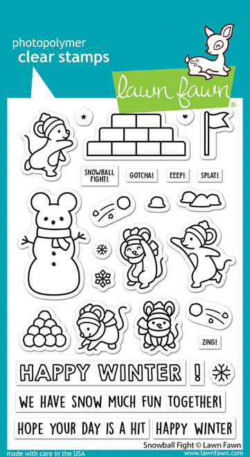 Lawn Fawn Clear Stamp Set snowball fight LF2941