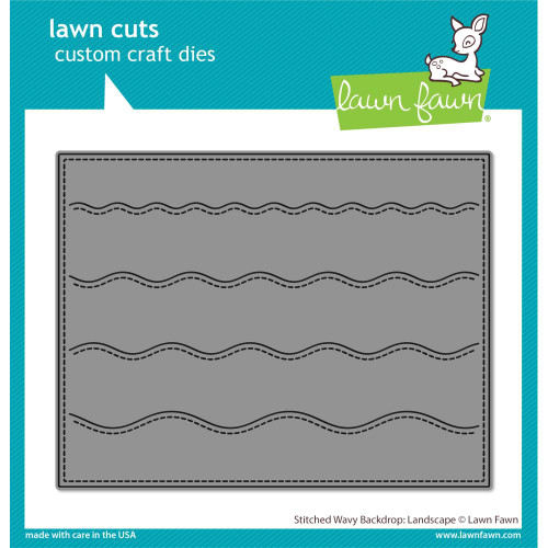 Lawn Fawn Custom Craft Die Stitched Wavy Backdrop: Landscape LF2889