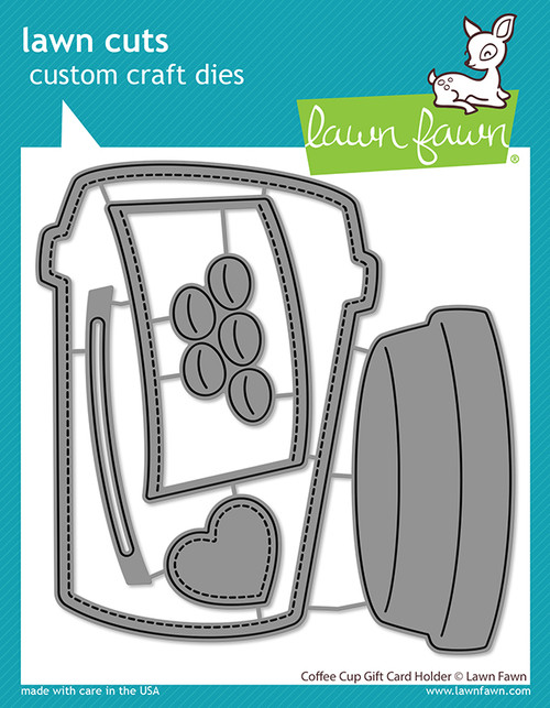 Lawn Fawn Dies coffee cup gift card holder LF3514