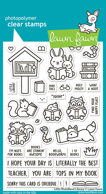 Lawn Fawn Stamps little woodland library LF3486