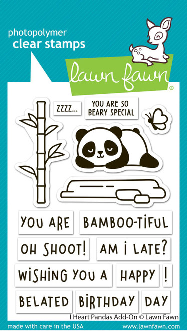 Lawn Fawn Stamps i heart pandas add-on LF3599