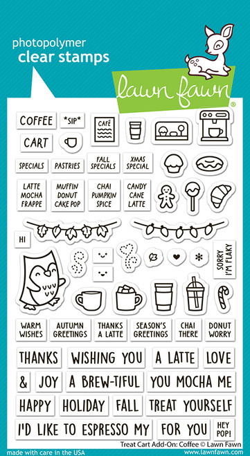 Lawn Fawn Stamps treat cart add-on: coffee LF3496