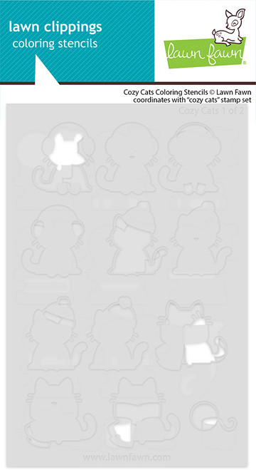 Lawn Fawn Coloring Stencils cozy cats coloring stencils LF3898