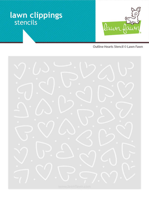 Lawn Fawn Stencils Outline Hearts Stencil LF3966