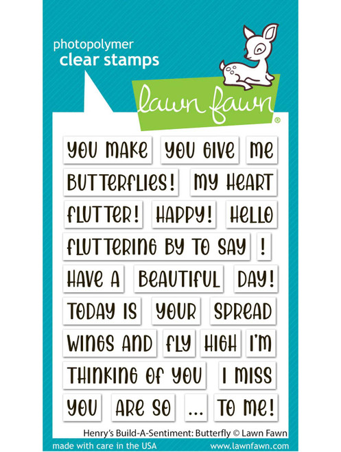 Lawn Fawn Stamps henry's build-a-sentiment: butterfly LF4027