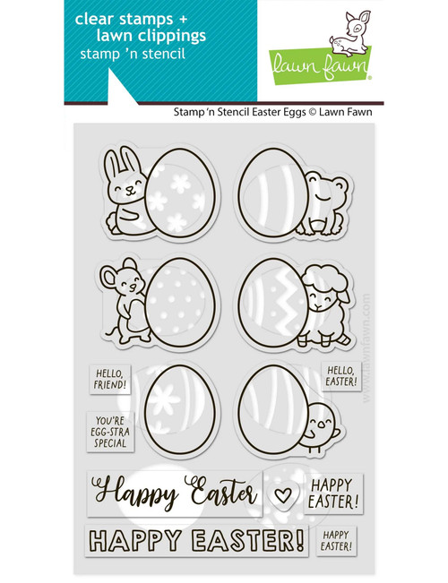 Lawn Fawn Stamps stamp 'n stencil easter eggs LF4028