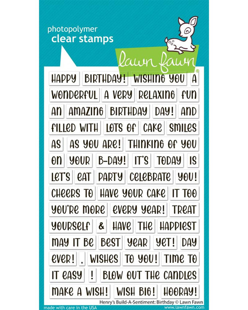 Lawn Fawn Stamps henry's build-a-sentiment: birthday LF3776