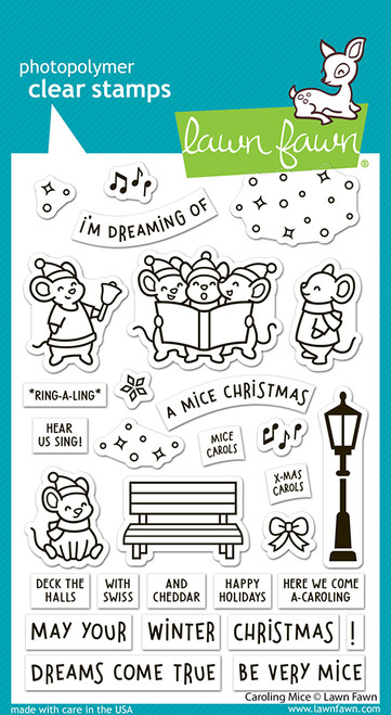 Lawn Fawn Stamps caroling mice LF3893