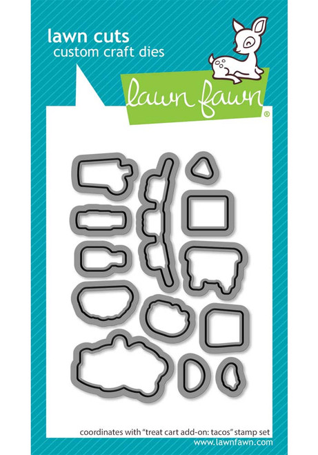 Lawn Fawn Dies treat cart add-on: tacos lawn cuts LF3778