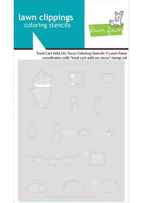 Lawn Fawn Coloring Stencils treat cart add-on: tacos coloring stencils LF3779