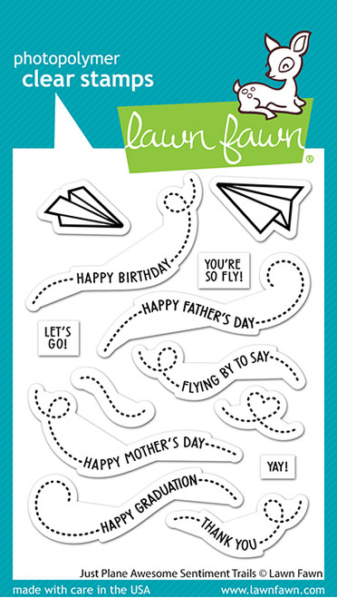 Just Plane Awesome Sentiment Trails Lawn Fawn Stamps LF3132