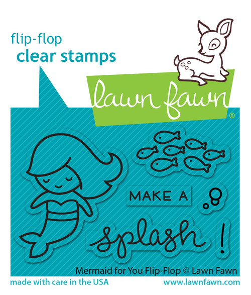 Lawn Fawn clear stamp set LF2595 mermaid for you flip-flop