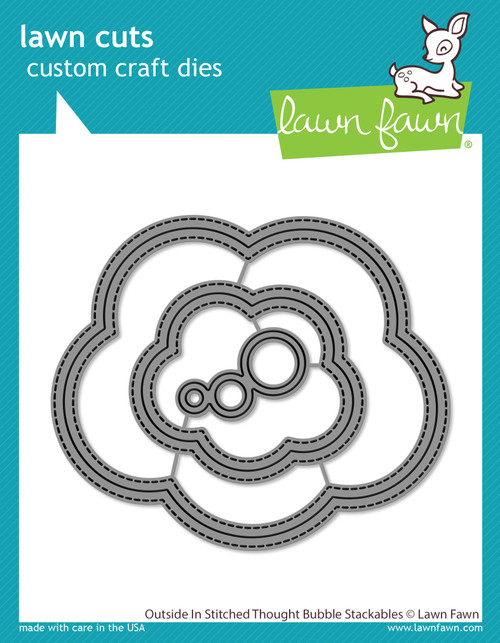 Lawn Fawn Craft Dies LF2574 outside in stitched thought bubble stackables