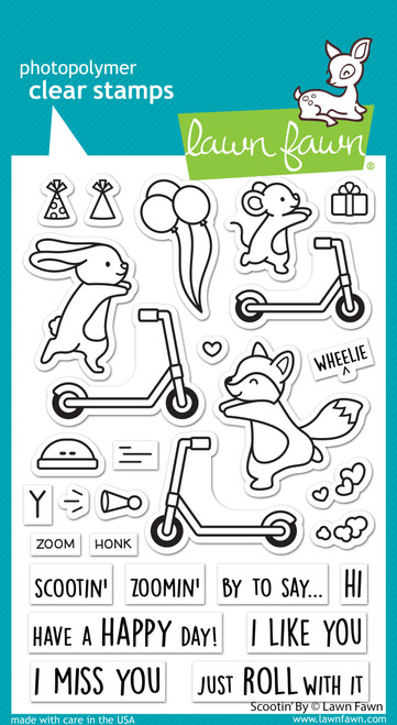 Lawn Fawn Stamp Set LF2554 scootin' by
