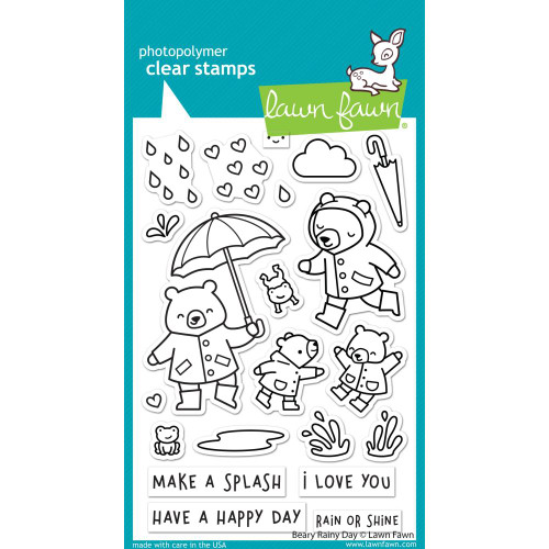 Lawn Fawn Clear Stamps 4"X6" Beary Rainy Day LF2774