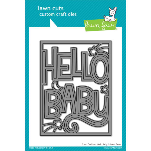 Giant Outlined Hello Baby Lawn Fawn dies LF3102