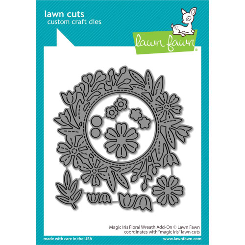 Lawn Cuts Custom Craft Die Magic Iris Floral Wreath Add-On LF2795