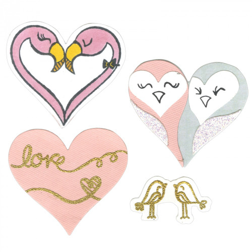 Sizzix Framelits Die Set 8PK w/Stamps - 661855 Bird Love by Lindsey Serata