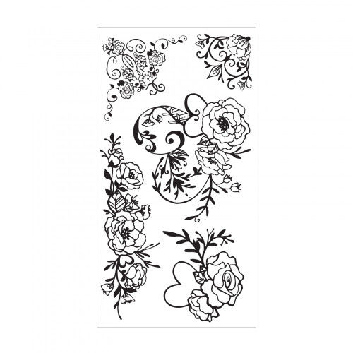 Sizzix Clear Stamps - 661889 Floral Embellishments