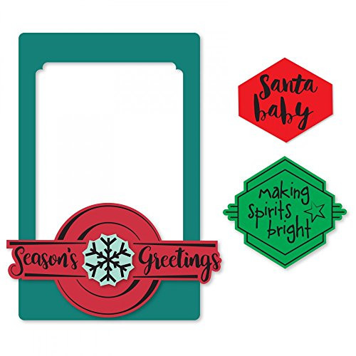 Sizzix Framelits Die Set 10PK w/Stamps - 662185 Seasonal Phrases Photo Frame