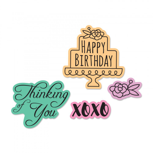 Sizzix Framelits Die Set w/Stamps - 662937 Simple Sentiments by Lindsey Serata