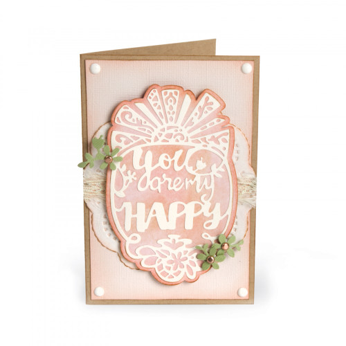 Sizzix Thinlits Die Set 4PK - 661944 You Are My Happy by Katelyn Lizardi
