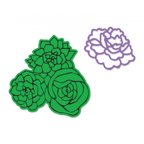 Sizzix Framelits Die Set w/Stamps - 662918 Floral Bouquet by Jen Long