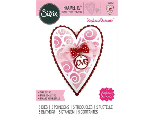 Sizzix SIZ662262 Fold It Heart SBarnard Framelits Die Card