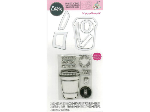 Sizzix SBarnard Framelits Die/Stamp Coffee SB