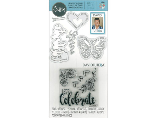 Sizzix DTutera Framelits Die/Stamp Let's Celebrate DT FramelitsDie/StampCelebrate