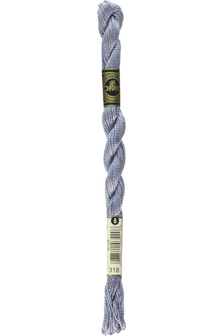 DMC 115 5-318 Pearl Cotton Thread - Light Steel Grey - Size 5