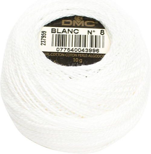 DMC 116 8-BLANC Pearl Cotton Thread Balls, White