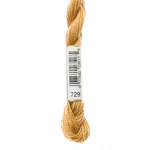 DMC 115-5-729 Pearl Cotton Thread, Medium Old Gold, Size 5