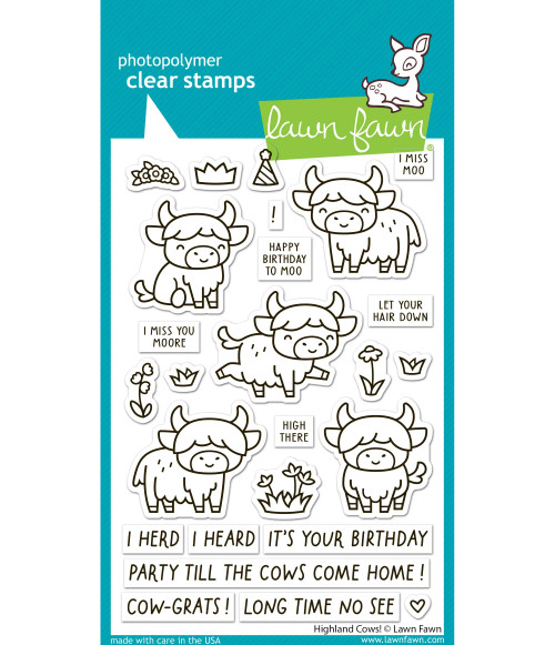 Lawn Fawn clear stamp set highland cows