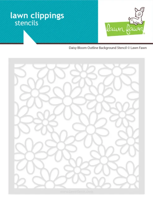 Lawn Fawn daisy bloom outline background stencil