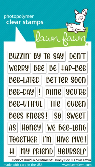 Lawn Fawn clear stamp set henry's build-a-sentiment: honey bee