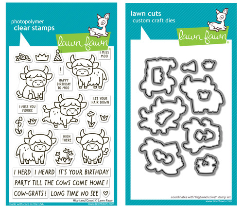 Lawn Fawn Stamp & Die Set - Highland Cows!
