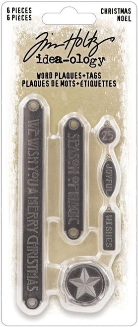 Tim Holtz Idea-ology Word Plaques = Tags Christmas Noel