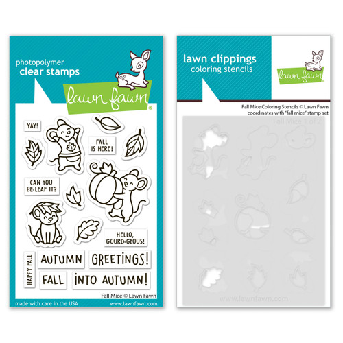 Lawn Fawn Fall Mice - Stamps & Coloring Stencil