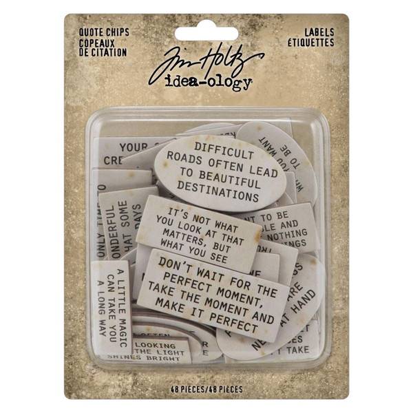 Tim Holtz Idea-Ology Chipboard Quote Chips 48/Pkg TH94320