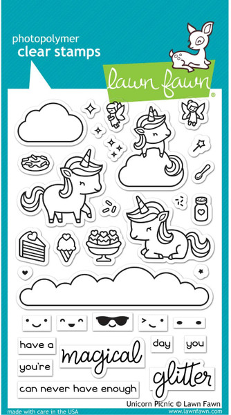Lawn Fawn Clear Stamps LF2319 Unicorn Picnic