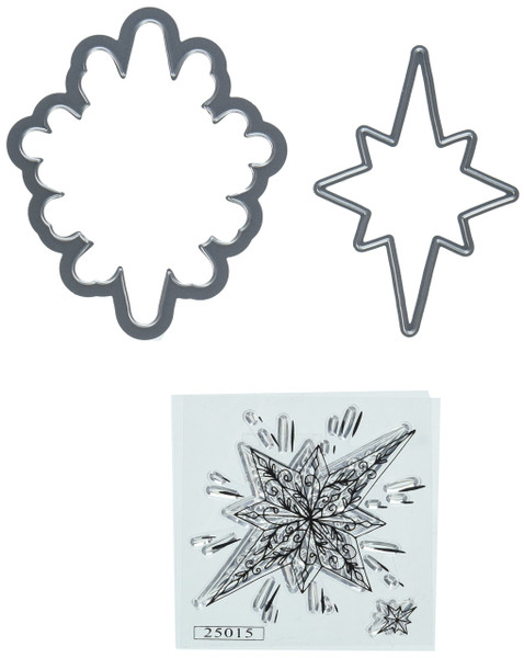 Sizzix KLizardi Framelits Die/Stamp Christmas Star KL FramelitsDie/StampChristmas