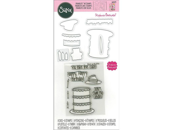 Sizzix SBarnard Stamp Take The Cake SB Framelits Die/StampTakeCake