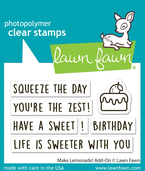 Lawn Fawn clear stamp set make lemonade! add-on