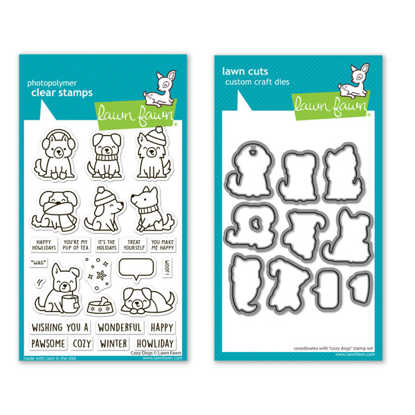 Lawn Fawn Cozy Dogs - Stamps & Dies