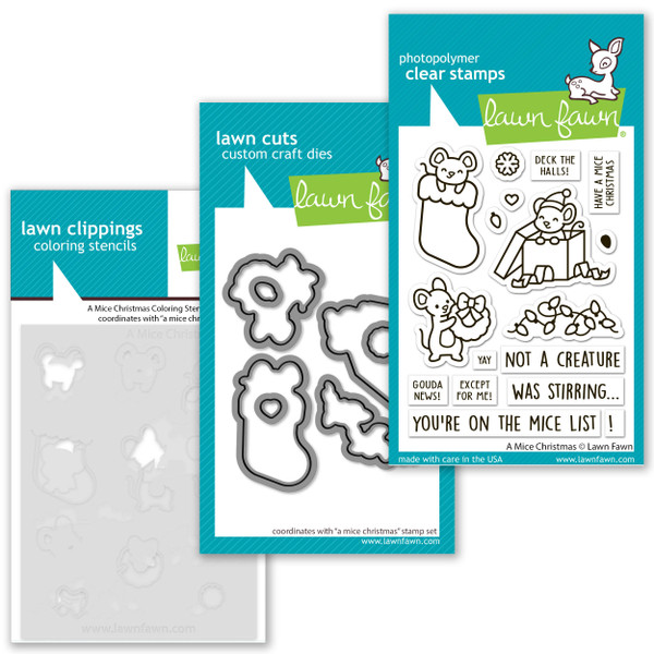 Lawn Fawn A Mice Christmas - Stamps, Dies & Coloring Stencil
