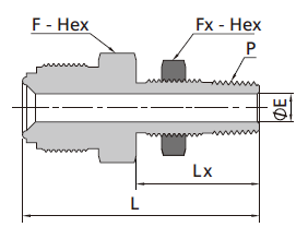 Body to Bulkhead Male Connector - Drawing